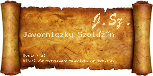 Javorniczky Szolón névjegykártya